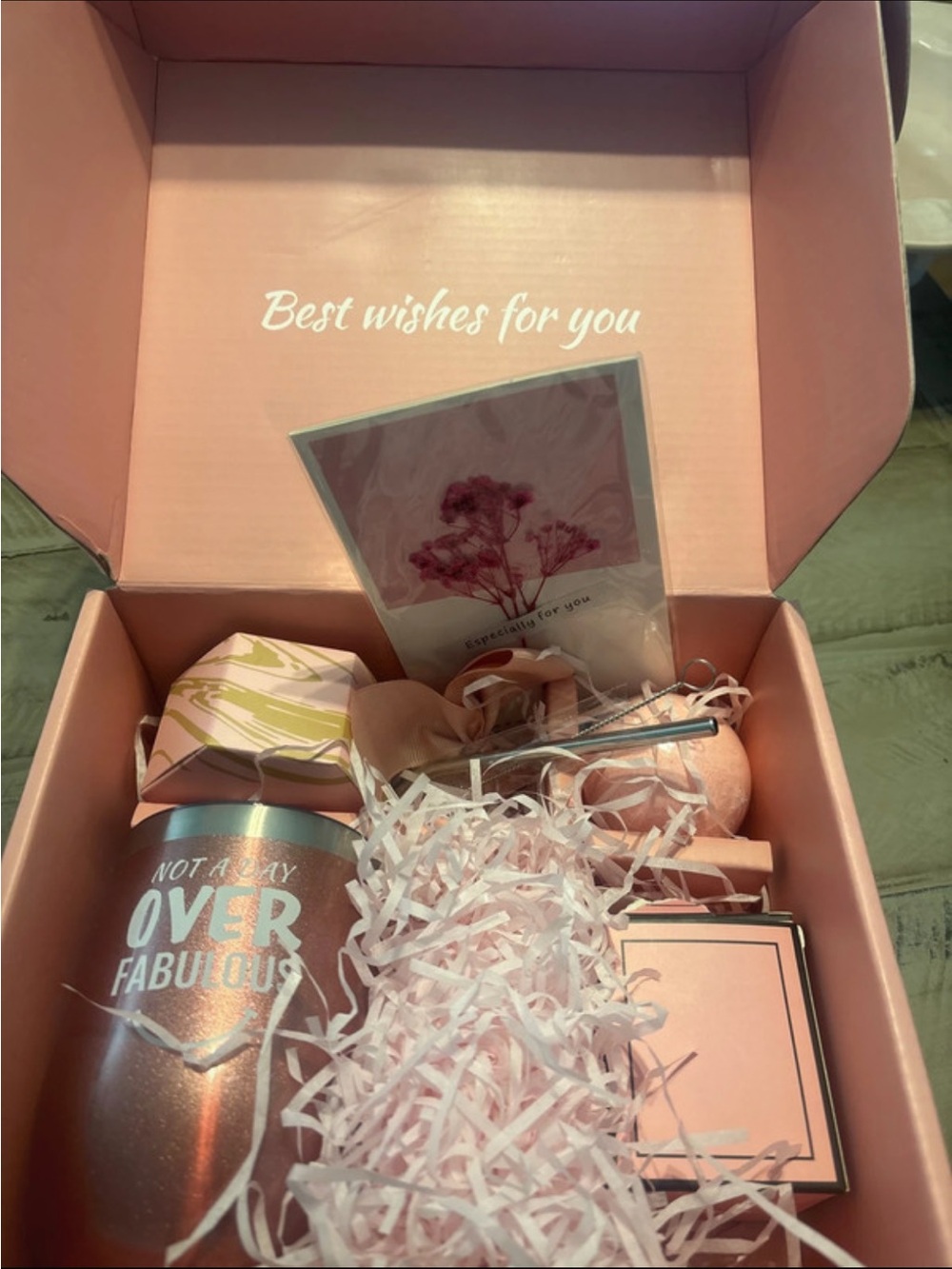 Pink Gift Box Set with Metallic Rose Tumbler